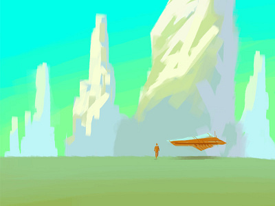 Landscape 1 illustration landscape painting sci fi science fiction space