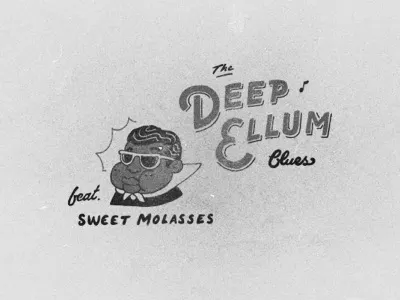 Sweet Molasses beanboy hand type illos style texas the blues vintage