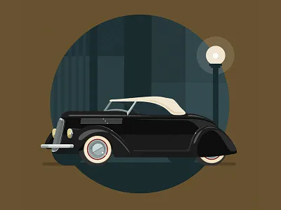 '36 Custom art deco car classic convertible custom ford hot rod