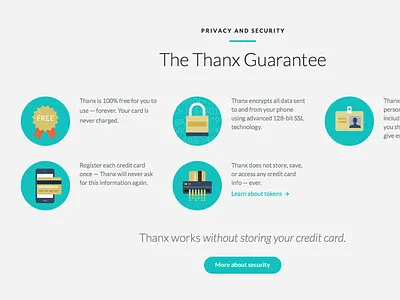 Thanx.com – Security flat home page icons illustration landing page thanx web design
