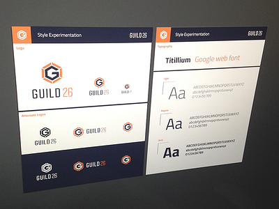 Guild 26 Brand Style Guide brand branding color font guide icon logo mark options orange style typeface