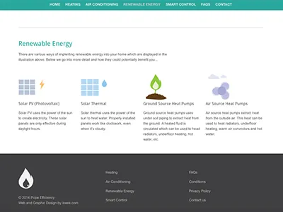 Pope Efficiency Web Design (Renewable Energy) air conditioning environment heating smart controls web design