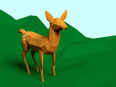 Low Poly Fawn blender deer fawn low poly render spring
