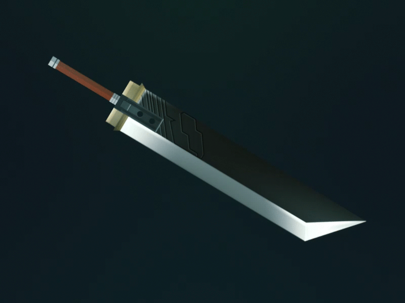 Buster Sword big cloud cloud strife ff7 final fantasy motion graphics square enix sword weapon