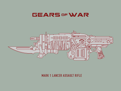 Gears of War Mark 1 Lancer assault rifle gears of war video games weapon