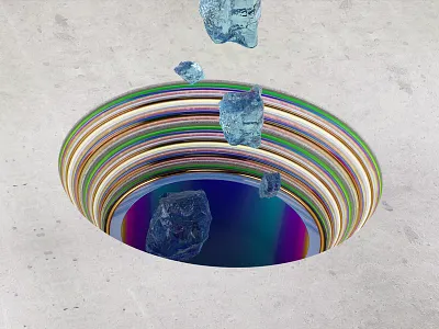 Crystal Rocks 3d blue design illustration