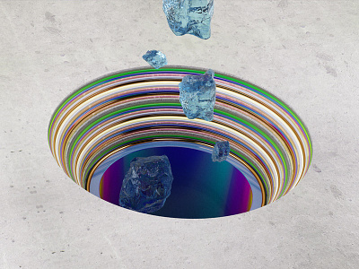 Crystal Rocks 3d blue design illustration