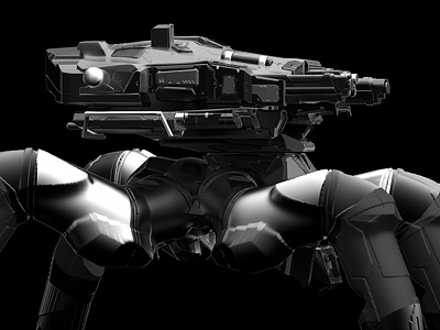 Spider Mech 3d character design illustration