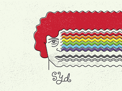 Syd Barrett halftone icon illustration lettering line pink floyd rock shine on syd barrett texture type typography