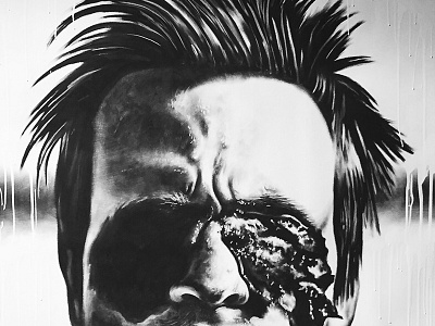 Blind Man - Charcoal Drawing blind charcoal drawing drips eyes mud portrait