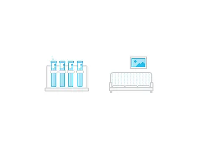 Industry Icons chemistry furniture icons industry lines vector
