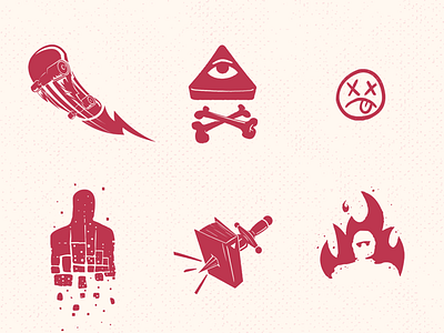 Mini Illustration Doodles 2 dagger disintegrate doodle fire graphic design illustration mini illustration skateboard smiley vector warm ups