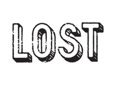 Lost distress lettering typography
