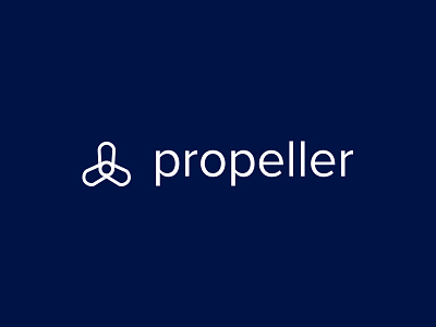 Propeller brand flat icon logo mark propeller symbol