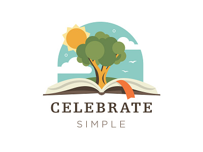 Celebrate Simple book branding celebrate education logo publisher signage simple vector