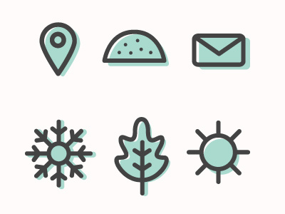 Icons for Resume fun icons progress resume seasons taco teal thick lines vector