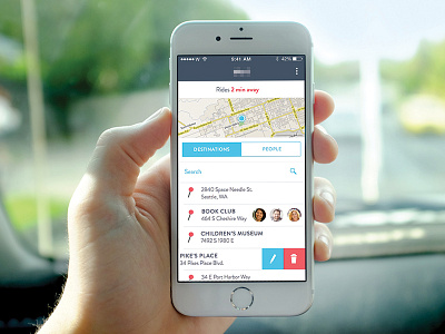 Navigation App destination edit iphone map mobile navigation people pin social travel ui