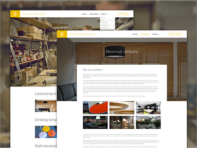 Webpage for custom lamp company custom latvia riga ui web webdesign webpage website