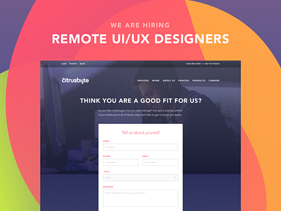 We're Hiring are careers colorful designers hiring job jobs remote ui ux we