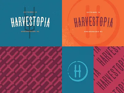 Harvestopia #3 Branding Exploration branding harvesters kansas city logo script type