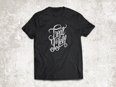 Treat Yo'self - Black Tee apparel black and white parks and recreation parksrec script treat yoself typography