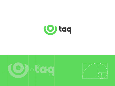 Taq Logo branding design golden ratio green happy logo logomark logotype marketing target