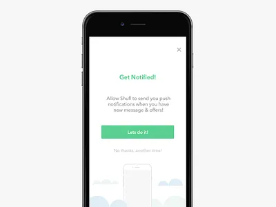 Allow Push Notifications allow notifications empty state illustrations ios launch minimal onboarding push push notifications sharing economy shufl