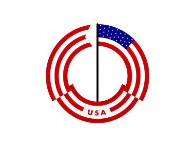 USA Flag badge flag flat usa