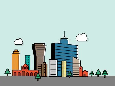 Vive BJ skyline city color illustration mexico mexico city outline skyline