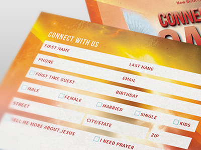 The Shout Church Connection Card Template new member revival series shout summit sun template texture typographic flyer typography visitor youth sermon