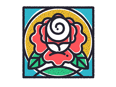 Rose icon illustration tattoo texture vector