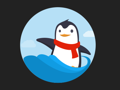 Penguins animal penguin see surfing waves