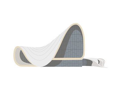 Heydar Aliyev Center architecture arquitectura ilustrada azerbaijan baku illustration vector zaha hadid