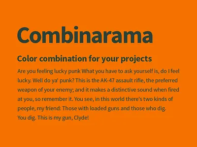 Combinarama Text 2B4038 Background F57200 background color colour combinarama combination design inspiration simple