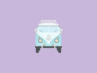 Vee Dubbs car flat icon illustration travel van volkswagen