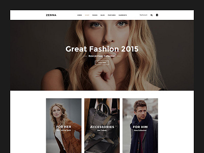 Zenna | Multi-Concept E-commerce PSD Template clean ecommerce minimal psd shop store