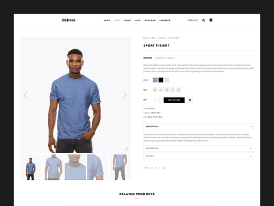 Zenna PSD | Product Page page product shop store