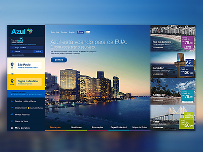Azul Airlines airlines blue concept design new ui design ux design web
