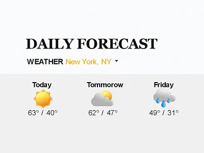 Daily Forecast design form icons weather web