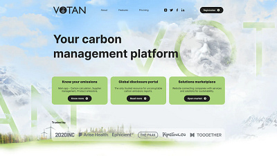 Votan landing page design ui web web design