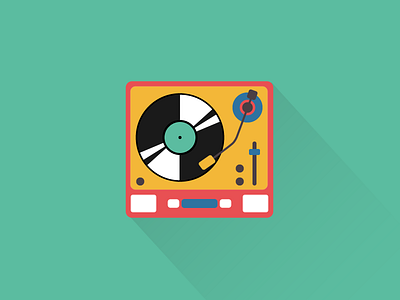 Turn Table design flat flat design flat icon graphic design icon icon design illustration material design pixel perfect turntable