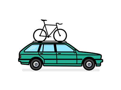 BMW 525 Wagon bmw car clean fixedgear flat icon illustration motor vector white