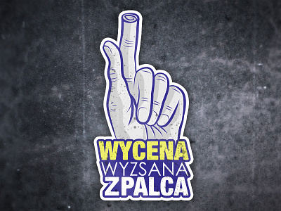 Wycena Wyzsana z Palca hand stick sticker t shirt typo vector