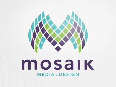 Mosaik Logo Redesign - Option 1 aqua brand green identity logo mosaic purple