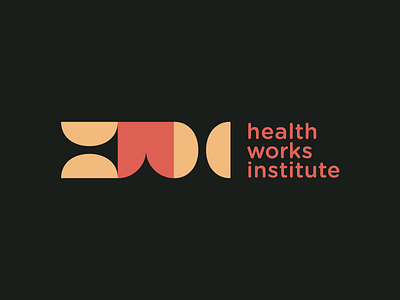 h w i circle health identity institute logo pattern shape