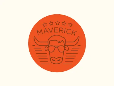 Maverick cow horns illustration line maverick shades stars stripes sunglasses top gun