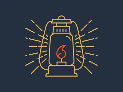 Light The Way camping fire flame flames lantern light the way lines minimal rugged simple vintage