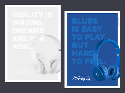 Beats Musician Quotes Posters beats blue design dre headphones layout music poster