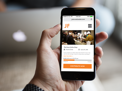 Johnnie Funder crowdfunding mobile ui web app