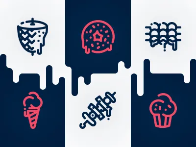 Fat Fast Food barbecue bbq cake doner donut fat food icecream icons kebab line muffin